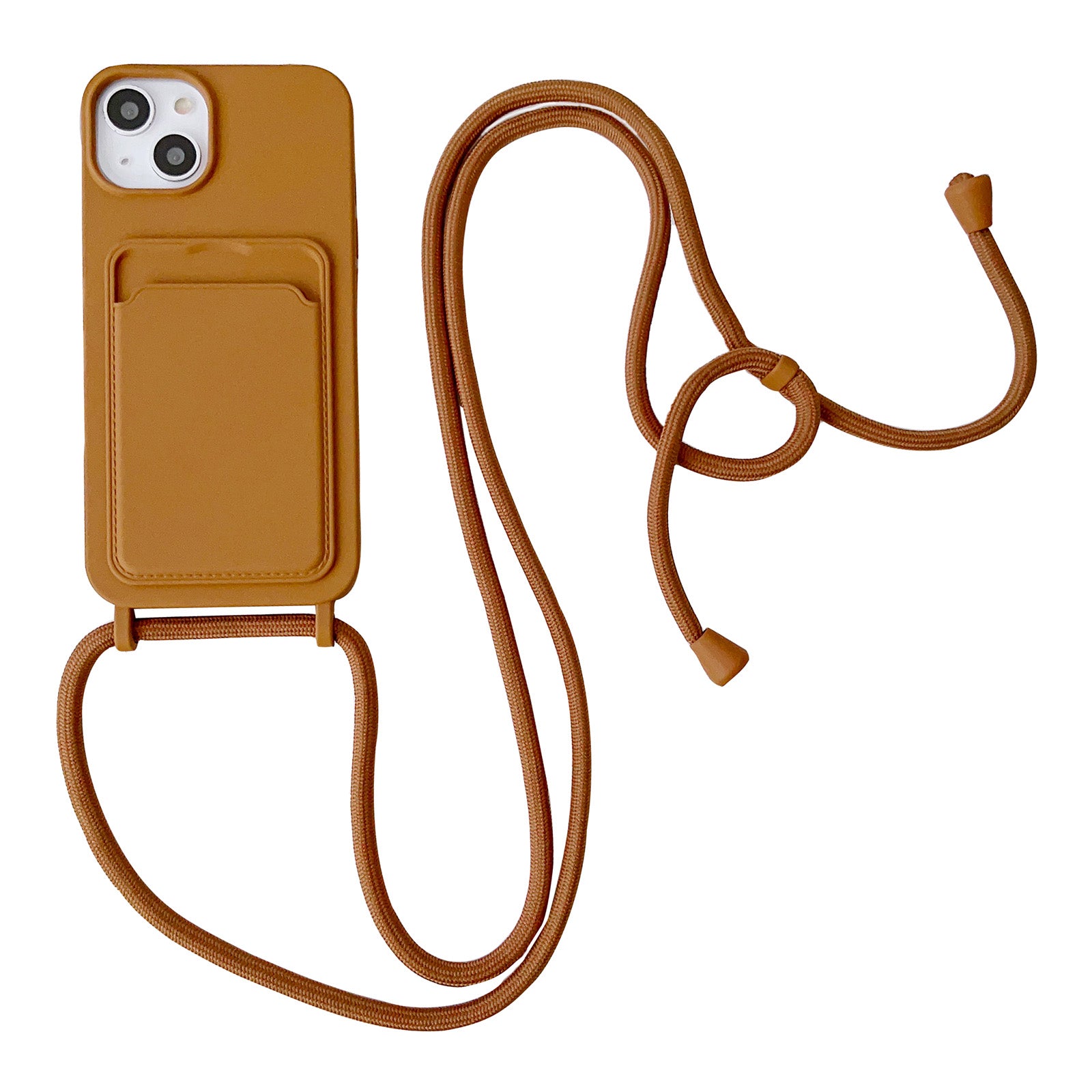 Til iPhone 13 6,1 tommer telefontaske Anti-drop flydende silikone beskyttelsescover med kortslotstrop Til iPhone 13 6,1 tommer telefontaske Anti-drop flydende silikone beskyttelsescover med kortslotstrop
